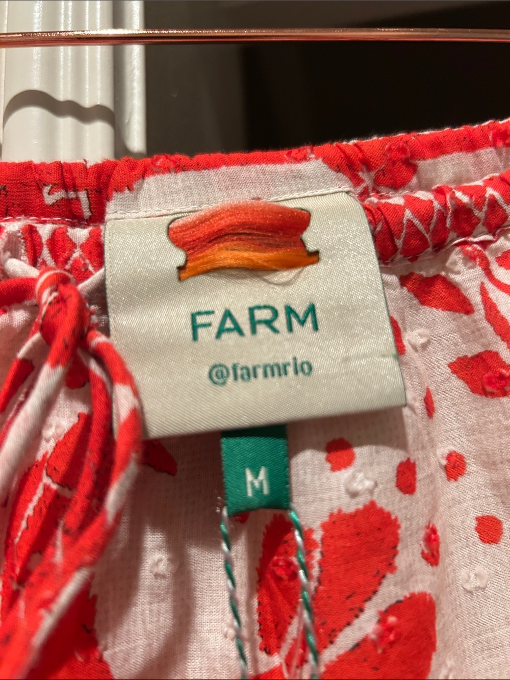 Farm Rio NWT Boho Tiered Midi Skirt in Orange Floral with Birds - Picture 8 of 9